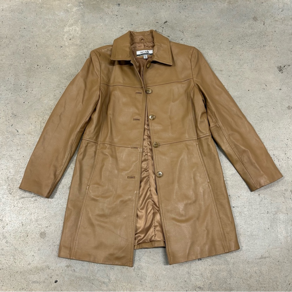 Nine & Company Tan Leather Trench Coat